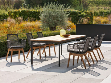 WING LIGHT - Teak and fabric garden chair by Fischer Möbel - view 3